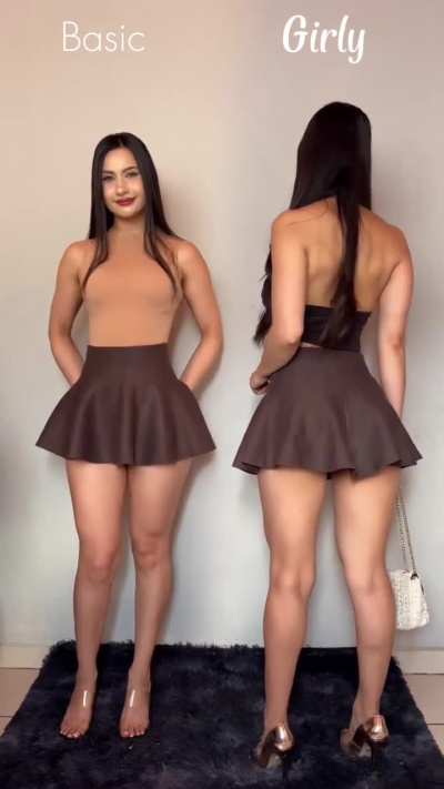 Lovely sexy leather mini skirt 