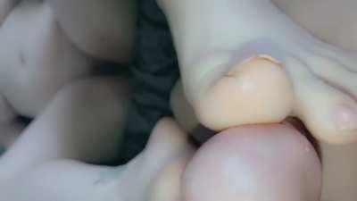 Love getting my toes and feet around a cock