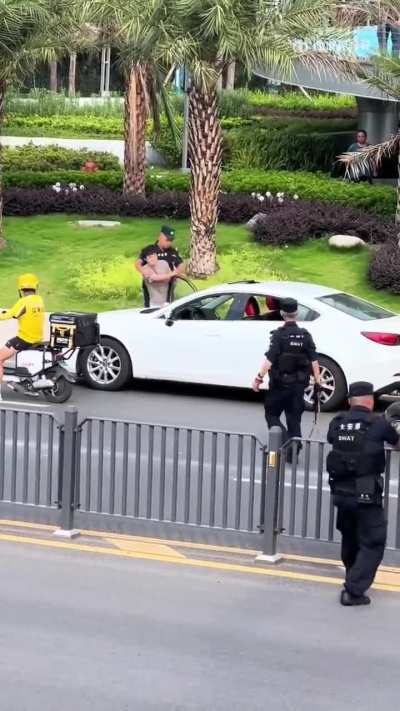 Maybe don't vandalize a car in front of the police?