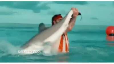 Rare footage of jj beating a shark lmao