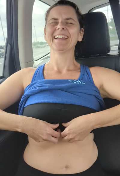 Having fun flashing in the car ;)