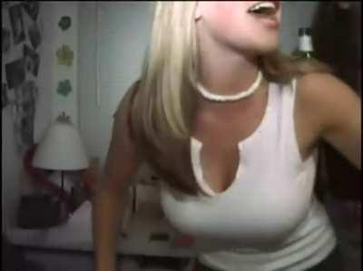 Anyone know the blonde girl with big tits?