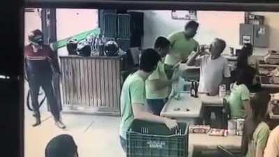 at robbing a store but everyone is dead inside