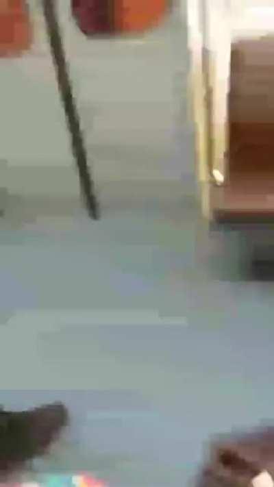 He didn't even stumble when he stepped out