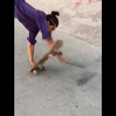 His face doesn’t go there