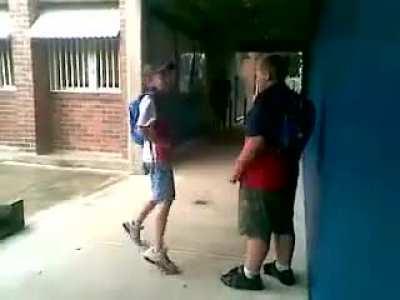 Skinny boy messed with the wrong dude