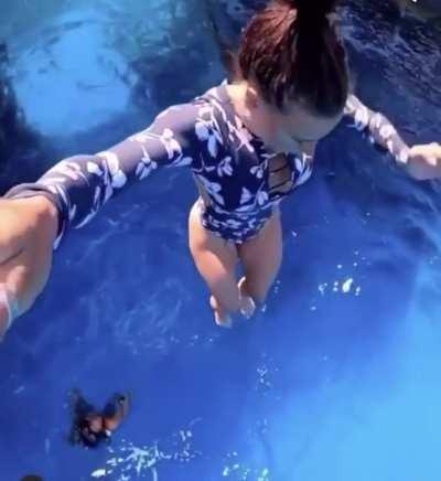 Girl In Some Sardinian Water