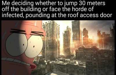 Quick death or a small chance at survival but an excruciating demise?