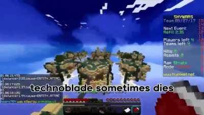 rare footage of technoblade admitting defeat