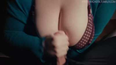 All over Her Huge Tits