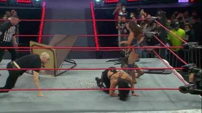 Mickie James has her crotch grabbed by Deonna Purrazzo at Hard to Kill