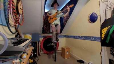 i did a cover of the Primus version of Master of puppets whilst riding a tall unicycle