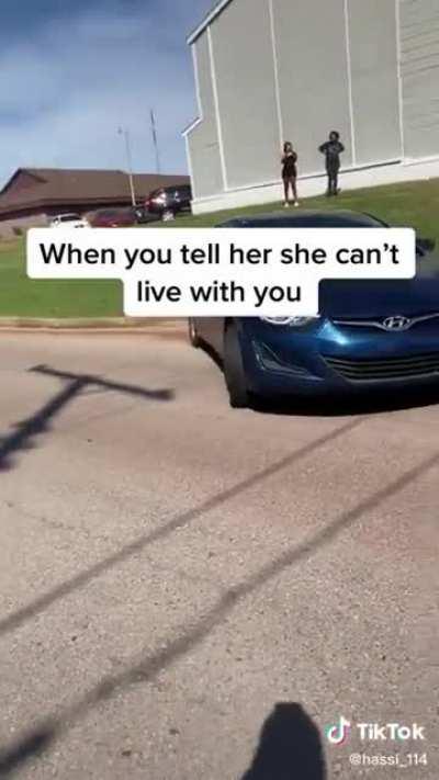 Crazy ex tries to run over boyfriend