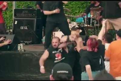 just hanging out in a mosh