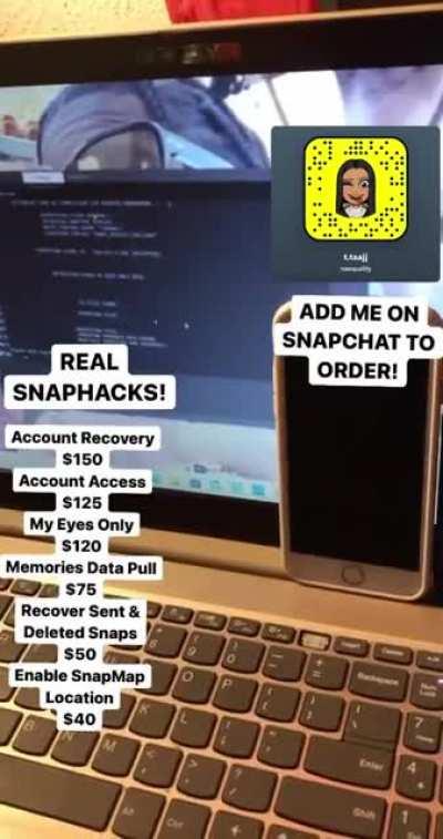 contact @naequality on snapchat to order hacks for social media's like snapchat, instagram, facebook & more! Hit The Telegram Group Link In Comments!