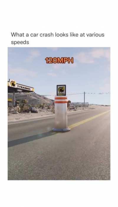 What a car crash looks like at various speeds