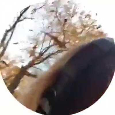 Missile landing in Shevchenko Park, Kyiv