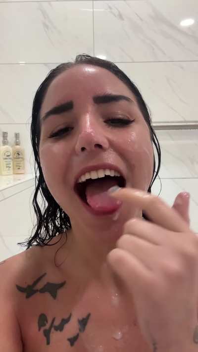 putting every drop of his cum to use