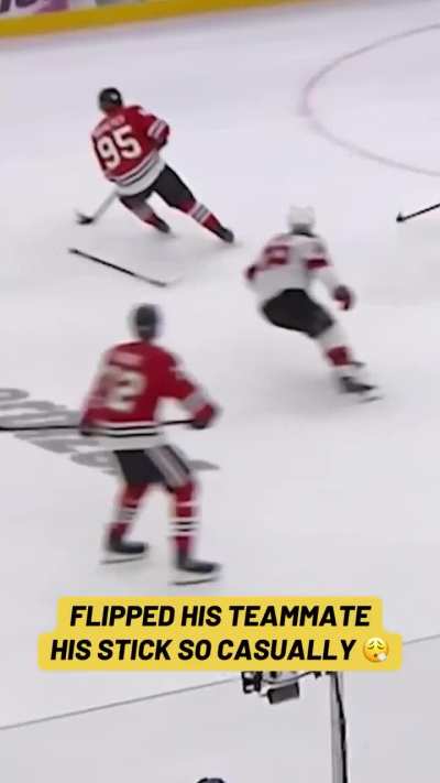 Jesper Bratt just casually flipping the stick back to Timo Meier