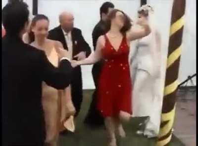 Drunk women pole dancing