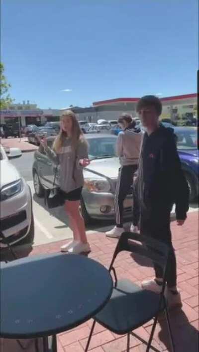 Just a bunch of racist kids terrorising a small business in Dickson. What utter trash.