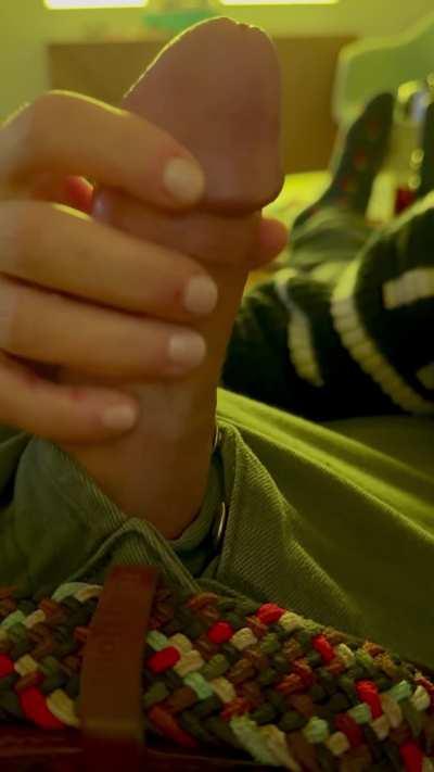 Playing with the tip of it 