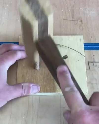 Made this little sanding disc jig that doubles as a place to store your discs as well as an easy way to line up the discs with the dust collection holes on your orbital sander every time.