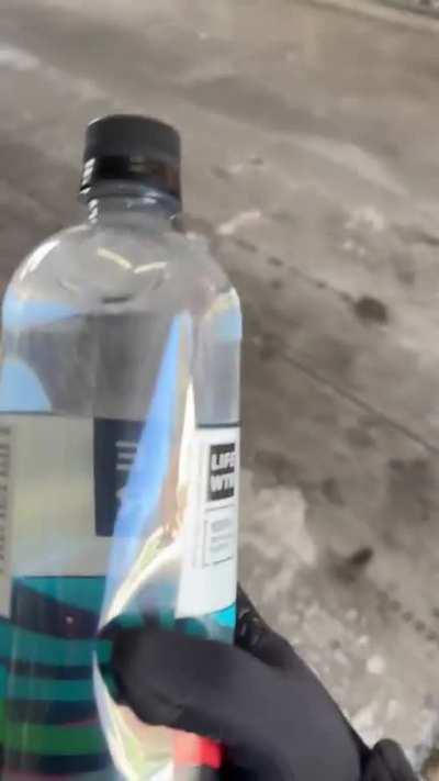 Water bottle freezes instantly!!