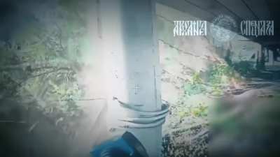 Blowing up a mined bridge across the Psyol River using an FPV drone 