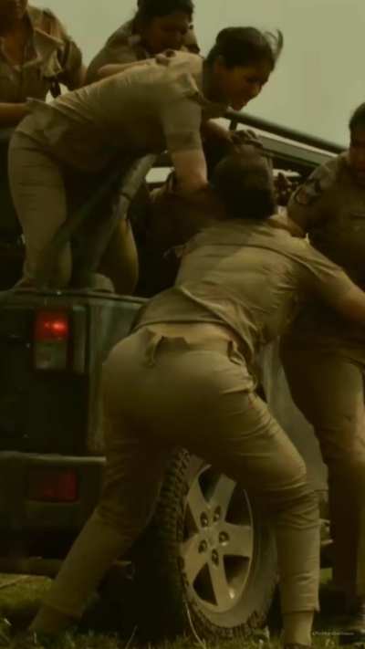 Ayesha in a police outfit from the movie Jaat