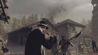 Leon's special reload animations, villagers are not a fan of it