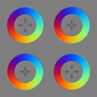 The circles aren't moving, the only movement in the image is the spinning