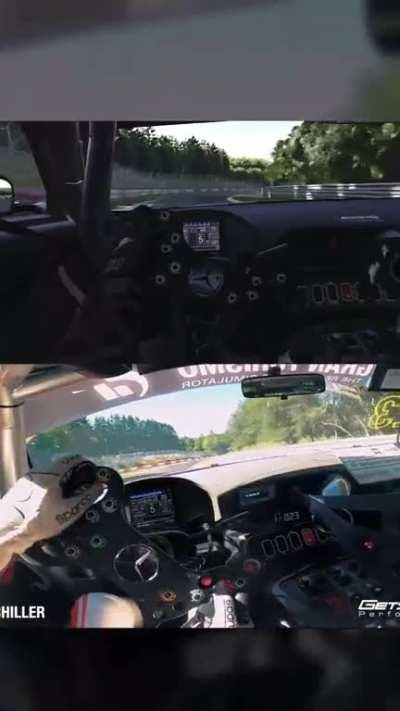 Gran Turismo 7 VR vs Nordschleife in real life AMG GT3