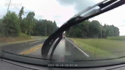 I was the idiot today. Slow down when it's raining.