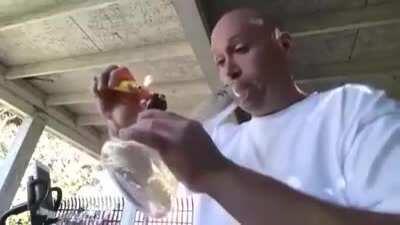 taking a bong rip of carolina reaper smh