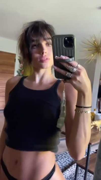 Black Tank Top and Thong