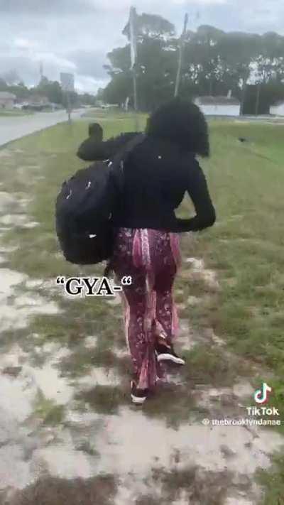 She run took me out 😭 she still sexy though 💜