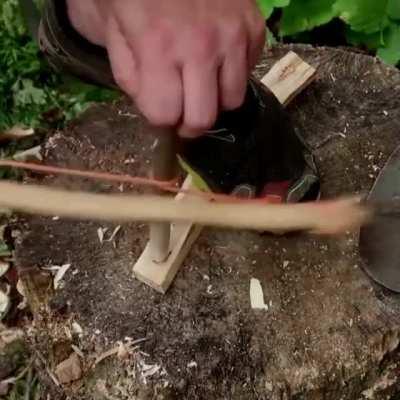 How to make a bow drill for friction fire