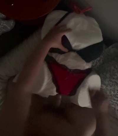 Grabbing both her tits while we fuck