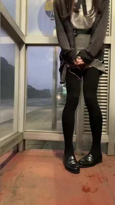 Cute Femboy Cums in Public