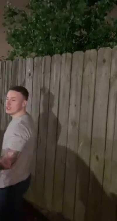 Punching a fence bare handed