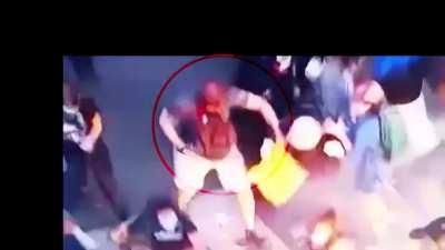 Riot shield to the temple [STABILIZED & SLOW-MO]