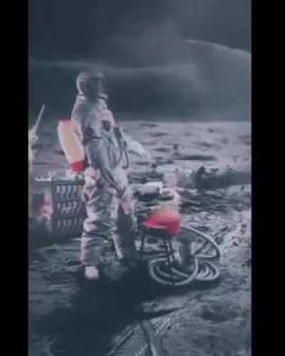 Real footage from the Moon landing (1969, colorized)