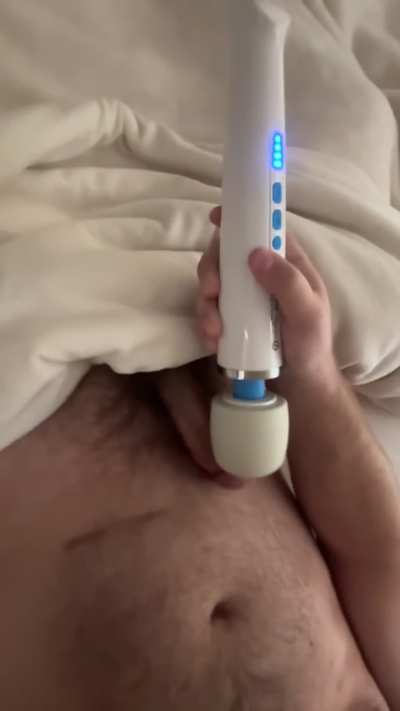 The way my wand feels pressed up against my most sensitive area makes it hard to hold back any moans 🙈