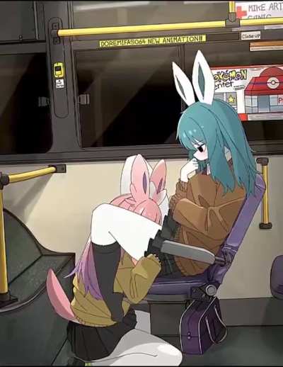 Sylveon and Glaceon Train Ride [Pokemon]