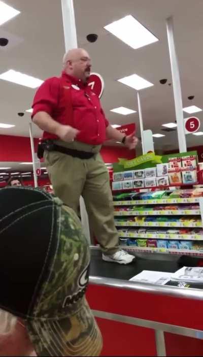 Man delivers speech before Target Black Friday