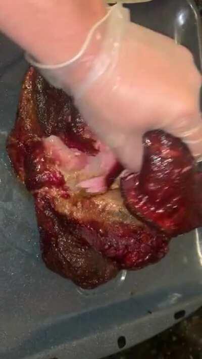 Tried doing one of your guys’ fancy pull videos and knocked my knife off the counter😅 still, pork came out perfect