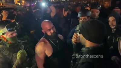 Proud Boys induction ceremony for a new member taking the oath in DC