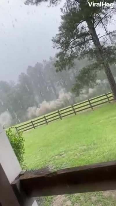 Lightning strikes an electric fence