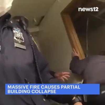 Massive fire causes partial building collapse this morning in the Bronx